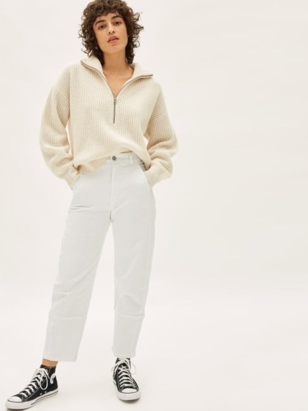 Everlane Utility Barrel Pant in White